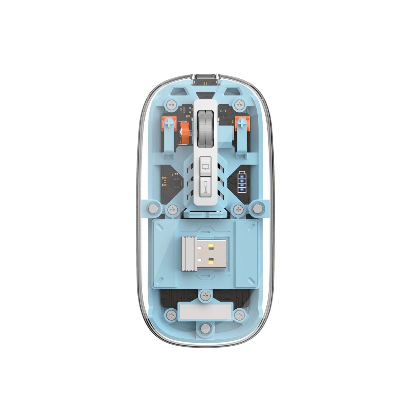 WIWU WM105 TRANSPARENT WIRLESS MOUSE - BLUE / GREY