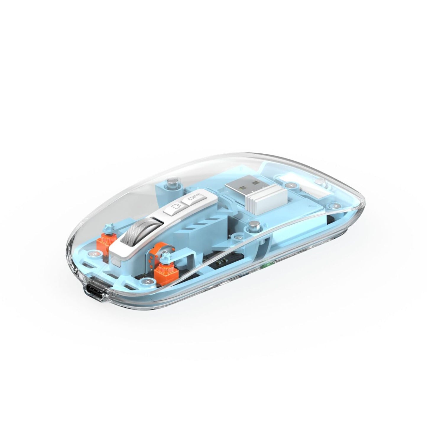 WIWU WM105 TRANSPARENT WIRLESS MOUSE - BLUE / GREY